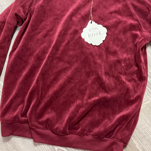 Knox Rose Women's Rust Red Long Sleeve Crewneck Sweatshirt - Size XS - NWT - Picture 4 of 9